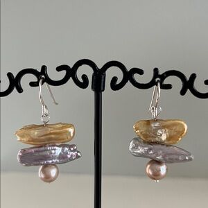 Pearl Sterling Silver Drop Earrings